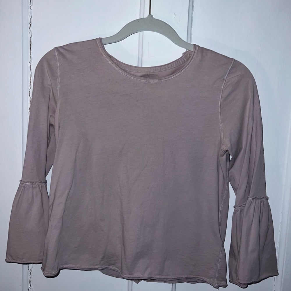 Abercrombie & Fitch Pink Ruffled Bell Sleeve Blouse